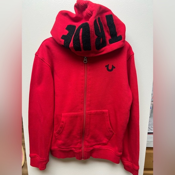 True Religion Red Kids Hoodie with Black Details - Picture 10 of 10